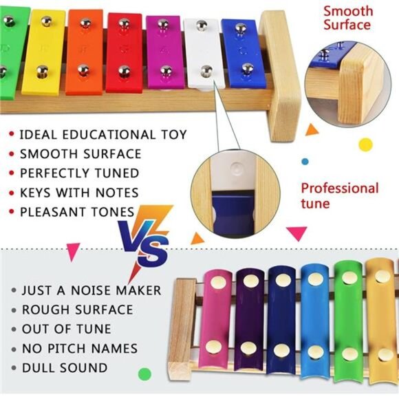 Toddler Musical Instruments Set Wooden Percussion Instruments Toy for Kids Baby - Picture 3 of 7